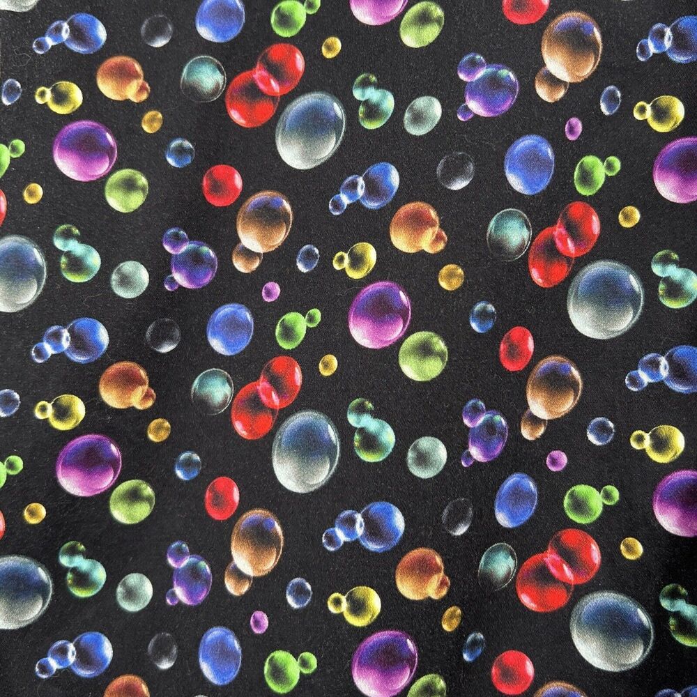 Jared Lang Black Button Up Multi Color Bubble Pri… - image 3
